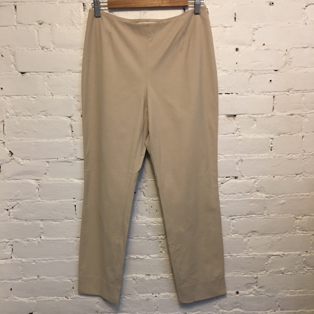 Lafayette 148 NY cotton stretch Stanton pants tan khaki size 6